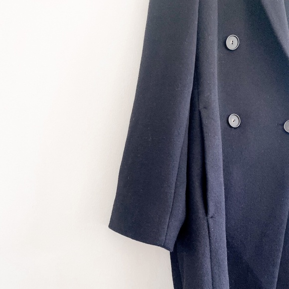 Vince Brushed Wool Blend Double Breasted Coat Black L NWT - Picture 8 of 13